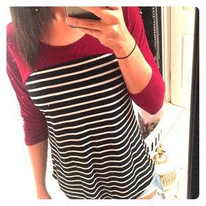 Striped 3/4 sleeve shirt
