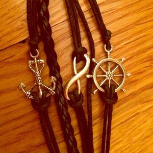 Anchor Infinity Ships Wheel Bracelet
