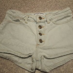 Button Front High-waisted Shorts