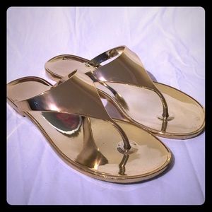 Gold BCBG flip flops