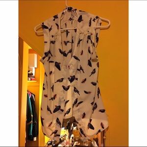 H&M Short Sleeve Bird Shirt!