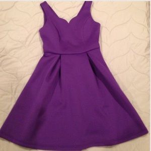 Purple retro V neck dress.