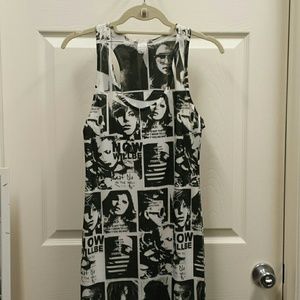 Black and white tank mini dress
