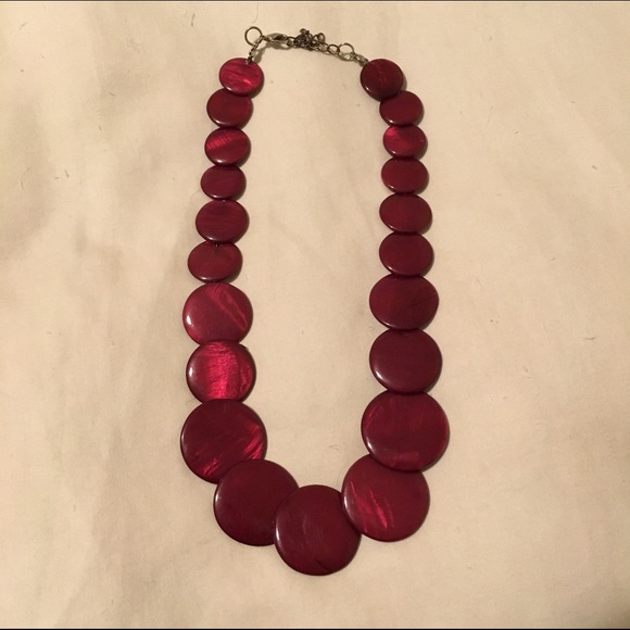Maroon wine colored beaded necklace