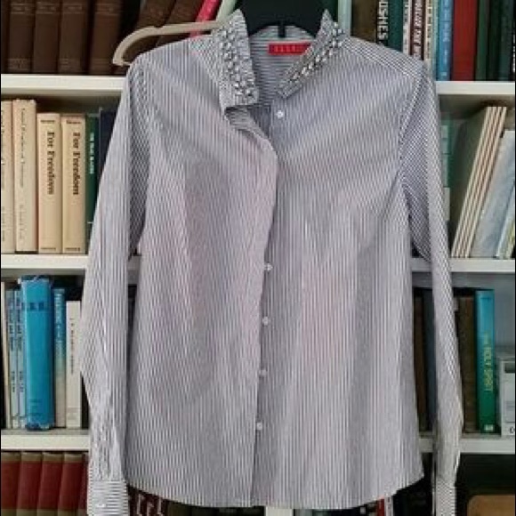 Elle Tops - 🛍Jewel collar button down