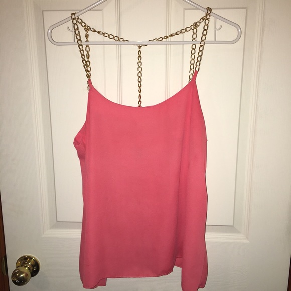 Pink float tank top (with gold chains)
