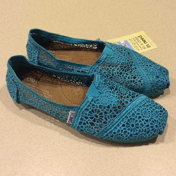 Aqua Morocco Crochet Toms