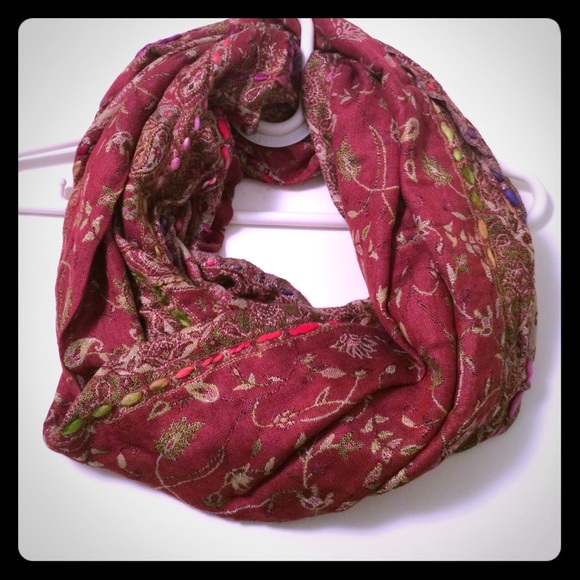 Raj Embroidered Infinity Scarf