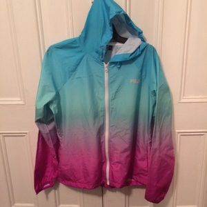 Hooded ombré windbreaker