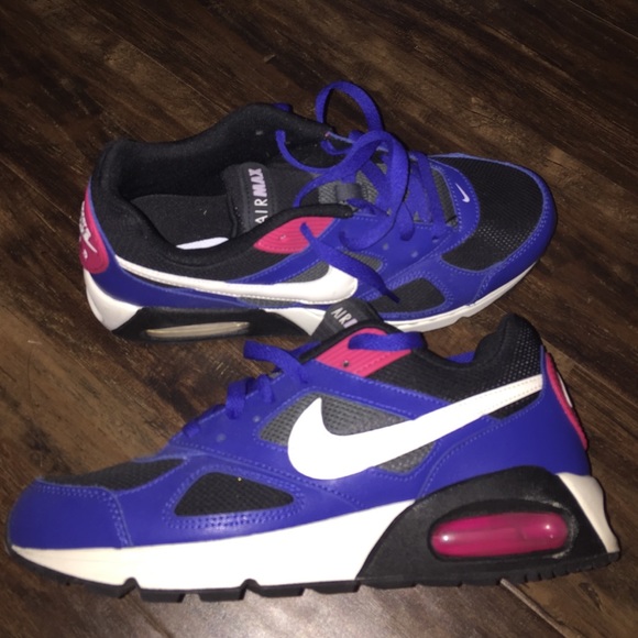 Pink blue and white air maxes