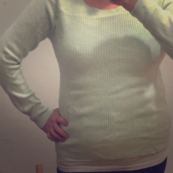J.Crew Mint Green Waffle Sweater