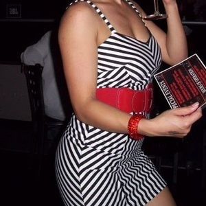 Black & white striped mini dress