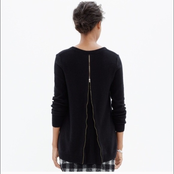 zipper back sweater