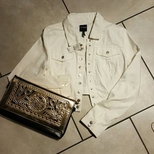 BRAND NEW white jean jacket
