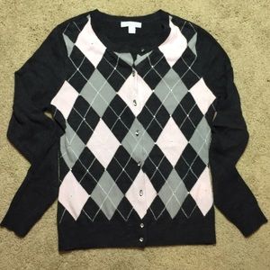New York & Co Grey Argyle Sweater
