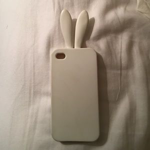 White bunny ears iPhone 4 case