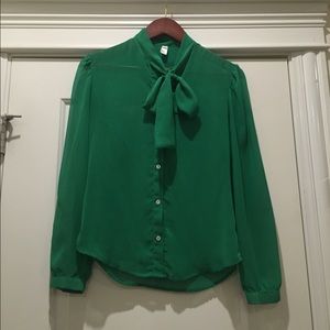 American Apparel Chiffon Secretary Blouse