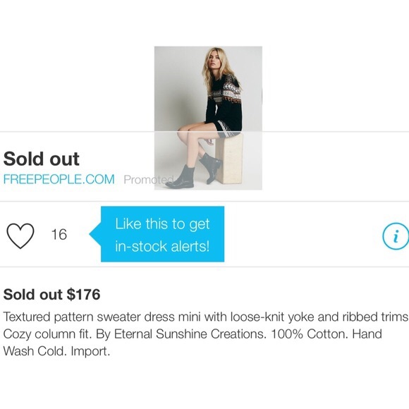 FREE PEOPLE Dress Sweater Tunic Eyelet Crochet Top - Picture 4 of 4