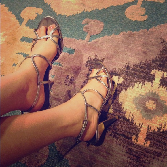 Prada Silver Strap Sandals