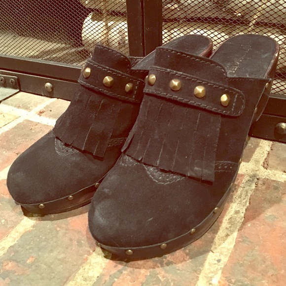 KORS Michael Kors Shoes - Michael Kors Black Suede Nail Studded Clogs sz 8