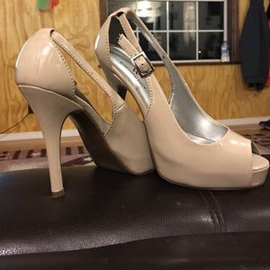 Nude Worthington Peep Toe Heels