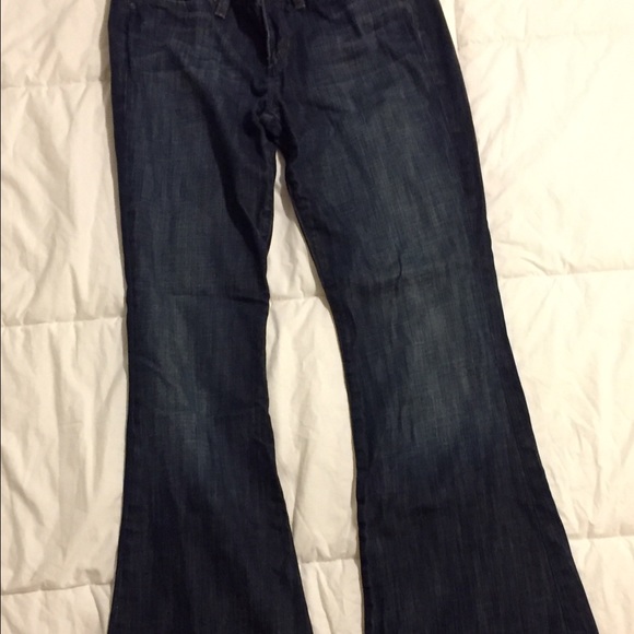 Dark wash jeans.