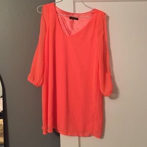 Neon pinkish orange shirt/dress