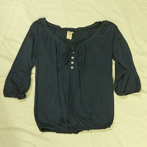 Mossimo blue, three quarter length shirt