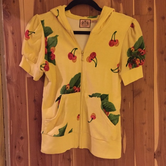 Yellow Cherry Terrycloth Juicy short sleeve jacket