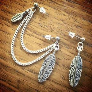 undefined Jewelry - Feather double piercing earring leaf undefined Jewelry - Feather double piercing earring leaf
