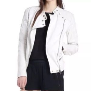 NWT Diesel Leather White Moto Jacket
