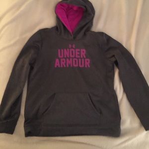 Gray and Magenta Under Armour Hoodie