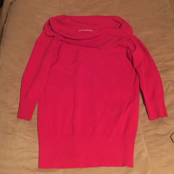 Red cowl neck sweater