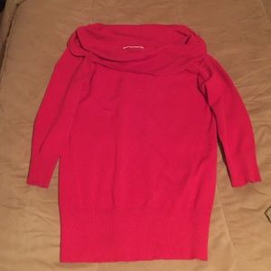 Red cowl neck sweater