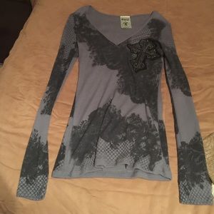 Long sleeve Henley style shirt