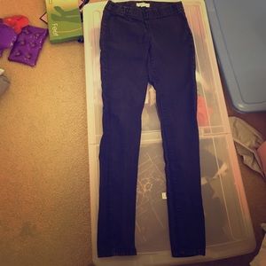 Stretchy black denim leggings