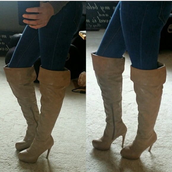Leather Over The Knee Boots - Picture 2 of 4