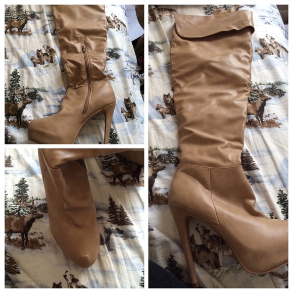 Leather Over The Knee Boots - Picture 3 of 4