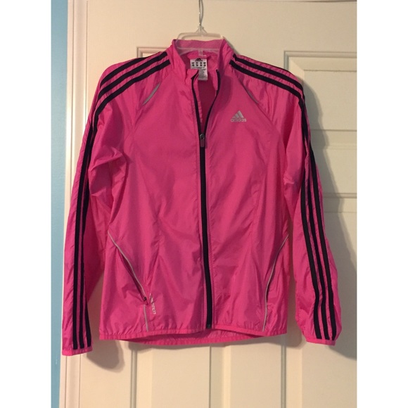 Black and pink Adidas running jacket