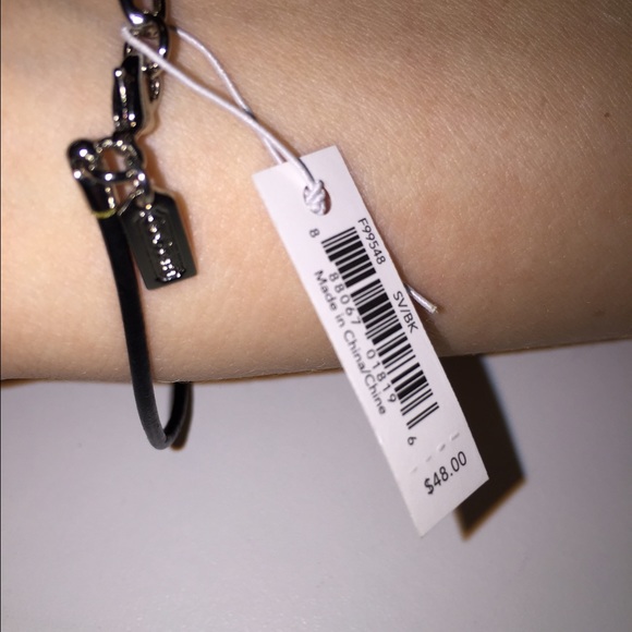 NWT Leather Coach beaded bracelet