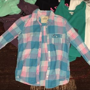 Hollister plaid long sleeve shirt size small