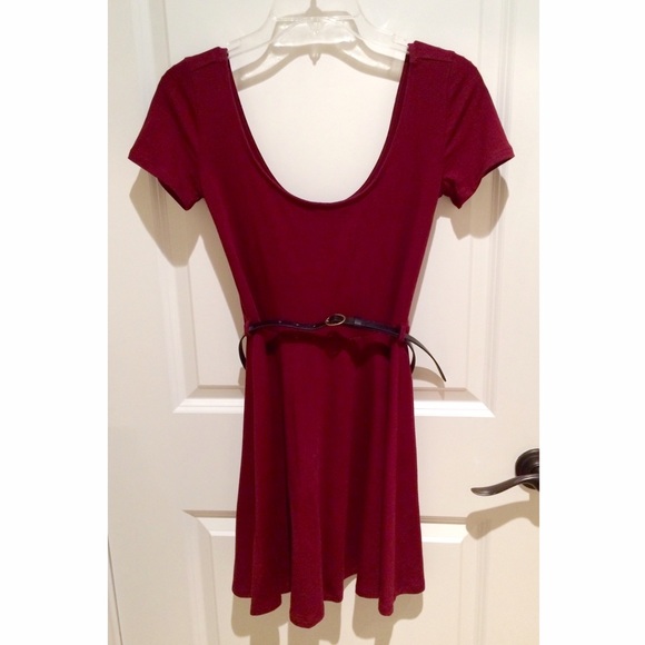 Maroon Skater Dress
