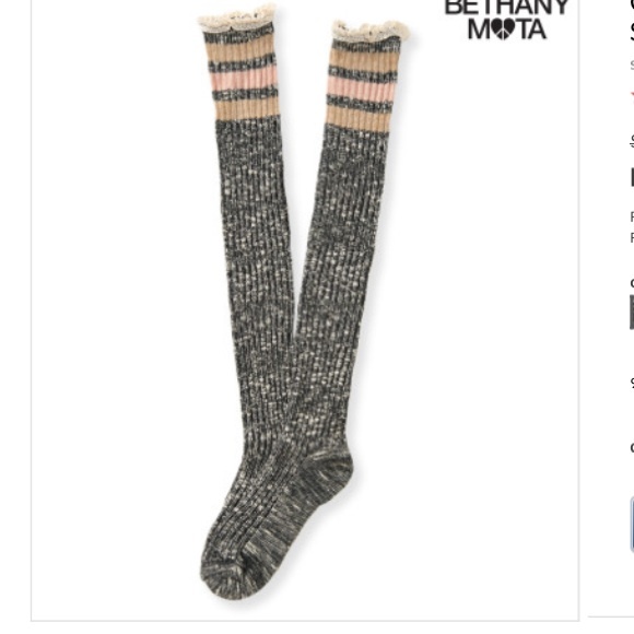 New Aeropostale - Bethany Mota Crochet Stripe Over the Knee Socks - Picture 1 of 2