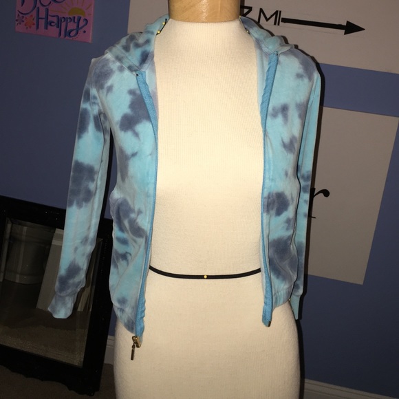Super cute kids blue tie dye juicy couture zip up