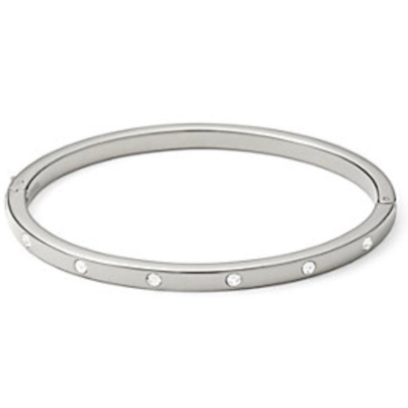 FOSSIL Silver Crystal Bangle NWOT