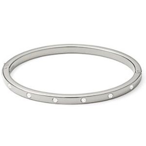 FOSSIL Silver Crystal Bangle NWOT