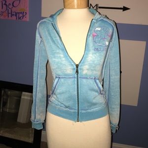Billabong girls cute blue zip up