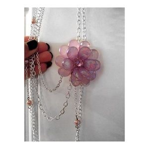 💁🏽Silver and Lavender Necklace with Pearls