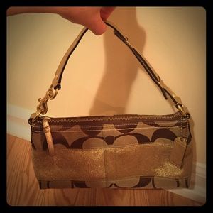 Coach purse / handbag gold sparkle
