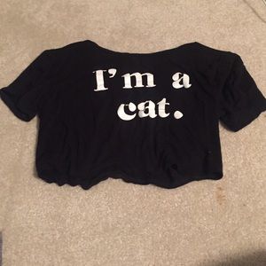 "I'm a cat" crop top.